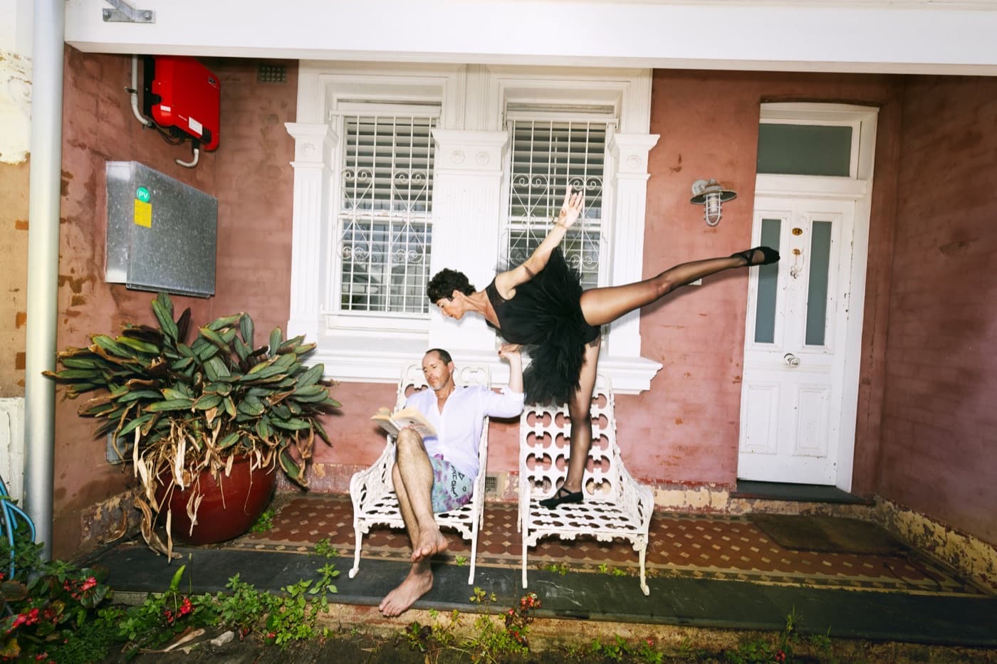 TMRW member completing onboarding outside her home